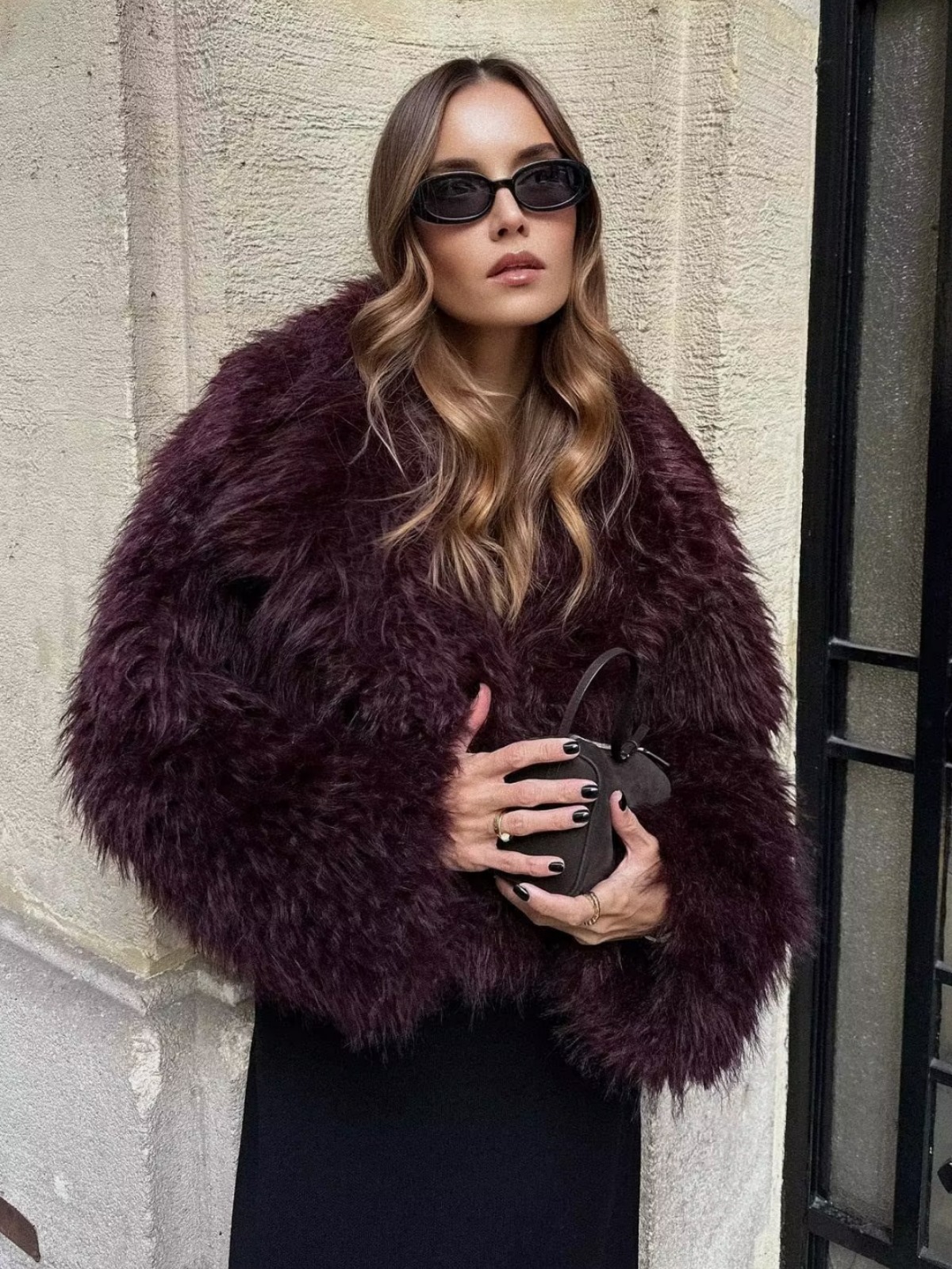 " Womens Faux Fur Coats Cropped Fluffy Overcoat for Winter  "